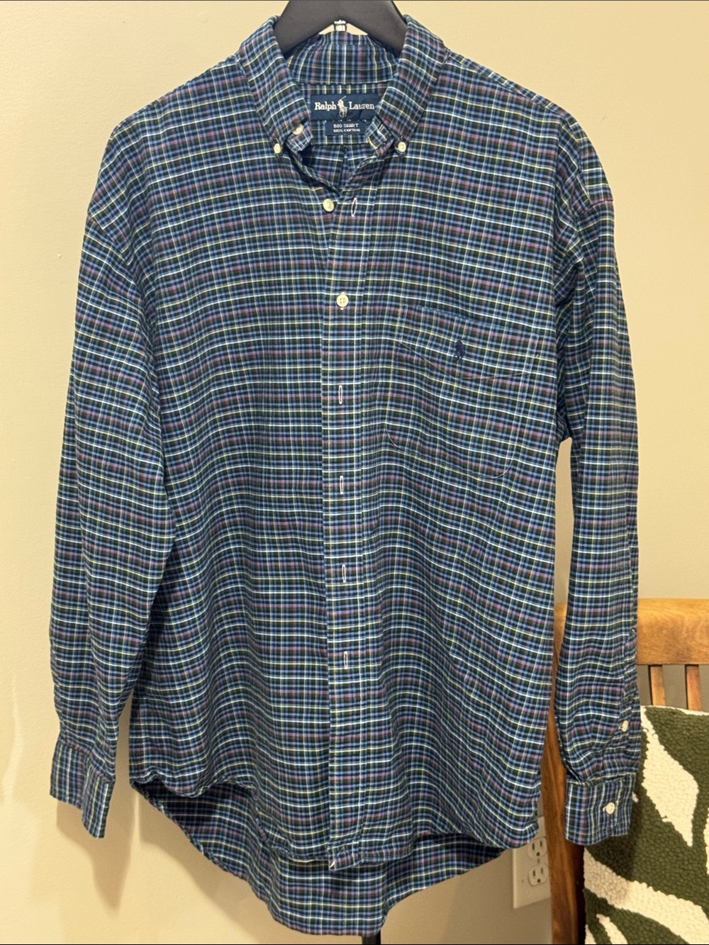 Ralph Lauren Big Shirt Plaid 100%‎ Cotton Men’s Large - Picture 2 of 6